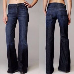 7 for all mankind Ginger Flare Wide Leg Jeans Dark Wash High Waisted | Size 27